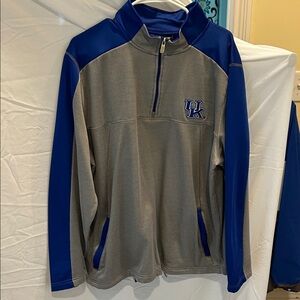 Gray and Blue Kentucky Quarter-Zip Pullover